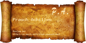 Prasch Achilles névjegykártya